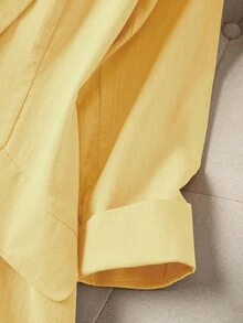 Franclia Women's Solid Color Long Sleeve Simple Fashion Suit Jacket, Suitable For Summer - Yellow - View 4