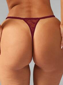 MISSGUIDED Quần lót ren hoa tinh tế, đồ lót quà tặng ngày lễ, mặc quanh năm, bộ sưu tập sang trọng - Màu Đỏ Sâu - Xem 5