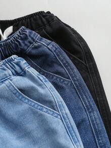 SHEIN Set da 3 pantaloni jogger casual multicolore per ragazzi, pantaloni con vita elastica e gamba dritta, comodi, adatti per primavera, autunno e inverno, ideali per uso quotidiano, sport e attività all'aperto