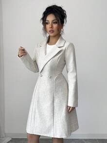 Rafferiza 法式优雅双排扣翻领长袖大衣，秋冬