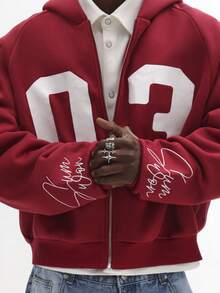 SUMWON Drop Shoulder Full Zip Hoodie Casual Loose Fit French Terry Sweatshirt Loungewear Winter Autumn Essential