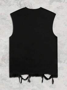 ROMWE MEN Street Life Herren Ärmelloses Shirt mit großem Mundaufdruck und Vintage-Effekt, 2000er Jahre Stil