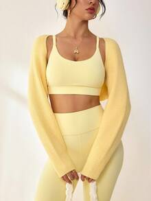 Sovereign Charm Women's Autumn Simple Solid Color Ribbed Knit Sweater