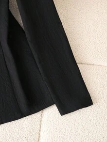 Franclia Blazer de ajuste ceñido de unicolor y longitud media para mujer, chaqueta versátil y minimalista de estilo para ir al trabajo - Negro - Ver 4