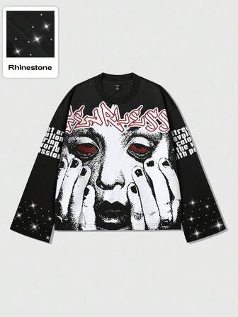 Street Life Men's Gothic Horror Element Print Pullover Hoodie