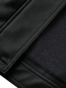 DAZY 秋冬新款宽松休闲加厚PU皮女式常规夹克女式外套