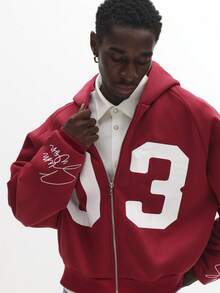 SUMWON Drop Shoulder Full Zip Hoodie Casual Loose Fit French Terry Sweatshirt Loungewear Winter Autumn Essential