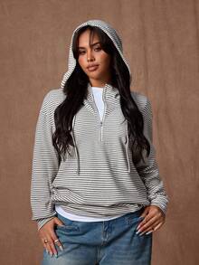 Rustia بلوزة نسائية كاجوال فضفاضة مريحة للخروج والحفلات، ذات أكمام طويلة وشريطية مع كابوشون، مناسبة للخريف والشتاء، مقاسات كبيرة - لون مشمشي - مشاهدة 6