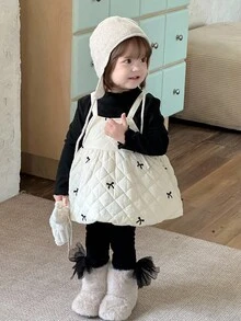 DAZY 婴幼儿女童蝴蝶结刺绣韩版无袖连衣裙