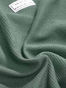 DAZY Contrast Trim Letter Applique Pullover Sweatshirt Fall/Winter - Mint Green - View 10