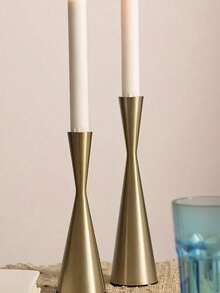 1 pièce Bougeoir de taille dorée, décoration parfaite pour la table de salle à manger, photoshoot de dîner aux chandelles, atmosphère romantique pour anniversaire de mariage, décoration de table de salon à la maison, décoration d'Halloween, du Nouvel An, cadeaux, décoration de maison pour la remise des diplômes, décorations de Noël pour la chambre