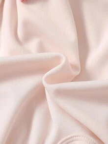 SHEIN 女婴休闲可爱荷叶边领蝴蝶结长袖连体衣 - 杏色 - 查看 6