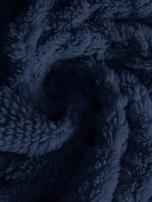 SHEIN Clasi 大码女式纹理长袖拉链连帽休闲夹克，秋冬 - 寶藍色 - 查看 9