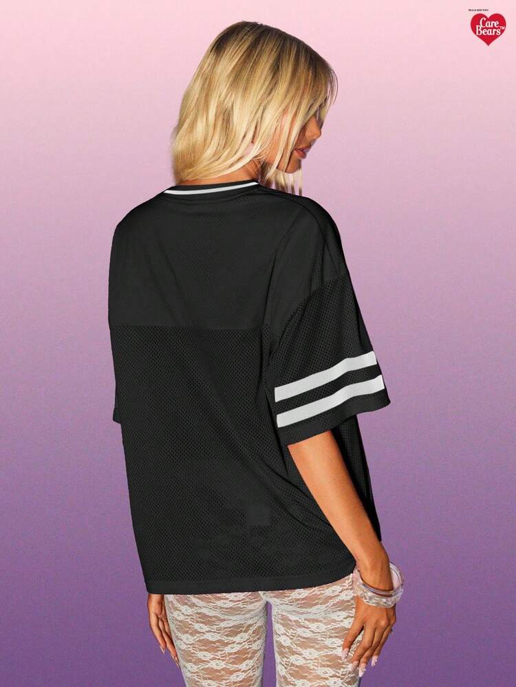 MISSGUIDED Oversized T-shirt en jersey Cheer Bears, style de rue décontracté, coupe ample, mode Y2K des années 80 et 90, design graphique rétro nostalgique, Top d'été pour festival