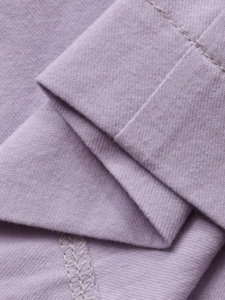 Dazy Plus 2pcs Plus Size Women Solid Color Oblique Placket Tie-Up Top And Pants Loungewear/Pajama Set Fall Winter Clothes