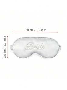 1PC Silver "Bride" Eye Mask For Wedding Parties – Embroidered Logo Style, Made Of Soft Polyester Satin; Silver Eye Mask, Suitable For Nap & Light-Blocking Sleep Use - Silver - View 5