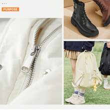 5条装单拉/双拉闭口金属拉链 #5，多种颜色可选，适用于服装裁剪和缝纫工艺 - 闭口设计，单拉/双拉黄铜拉链头，适用于夹克和手工艺品 - 黑色、金色、银灰色 - 5# 金屬 - 查看 6