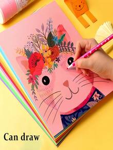 50 - Sheet Colored A4 Cardstock, Handicraft Colored Soft Cardboard, For DIY Paper - Cutting, Student Enlightenment Teaching Material, Paper - Based Learning Supplies, Colored Copy Paper, Origami And Paper - Cutting Handicraft Paper . - Color - View 8