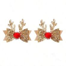 1/2pcs Pet Dog Cat Deer Themed Hair Clips, Suitable For Daily Use/Christmas