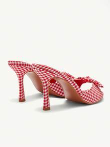 CUCCOO CHICEST 女士棕色 PU 皮革圆头高跟穆勒凉鞋