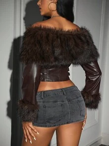 Jeanoix Women's Casual Intellectual Outerwear Women's Winter Jacket - Brown - View 2