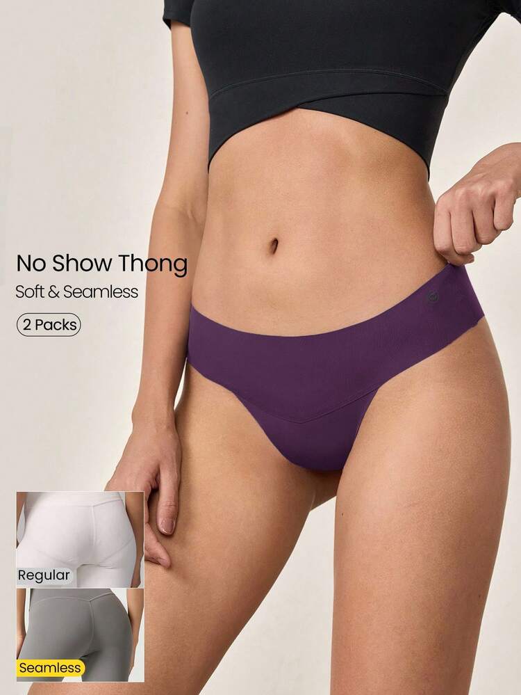 2 paquetes de ropa interior tipo tanga sin costuras, transpirable y de bajo corte, que absorbe la humedad para uso diario y entrenamiento