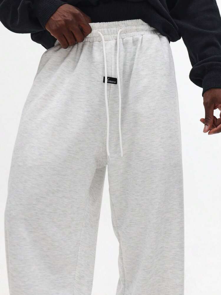 Relaxed Fit Sweatpants With Elastic Drawstring Waist