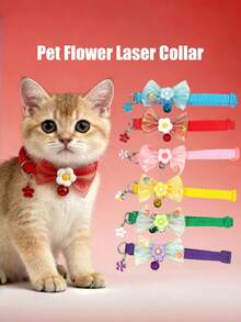 PETSIN 1 件宠物花蝴蝶结项圈猫项圈狗项圈宠物小蝴蝶结发夹可调节尺寸项圈宠物装饰配件宠物 - 彩色 - 查看 1
