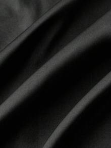 SHEIN MOD Vestido de satén negro con corte en la cintura y estampado jacquard vintage - Multicolor - Ver 4