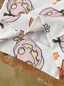 SHEIN Infant/Baby Girl Oversized Pumpkin Print Funny Stylish Cute Halloween Sweatshirt, 6 Months - 3 Years Fall Winter