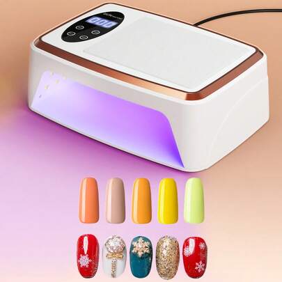 Teckwe Đèn UV làm móng công suất cao, Máy sấy móng không dây, Thiết bị chăm sóc móng tại tiệm, Đèn sấy móng không bị nhòe, Đồ dùng làm móng