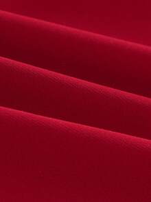 SHEIN Playful Pals Fashionable Regular Minimalist 3D Bow Crew Neck Long Sleeve Sweatshirt Top And Pants Set Fall Winter - Red - View 7