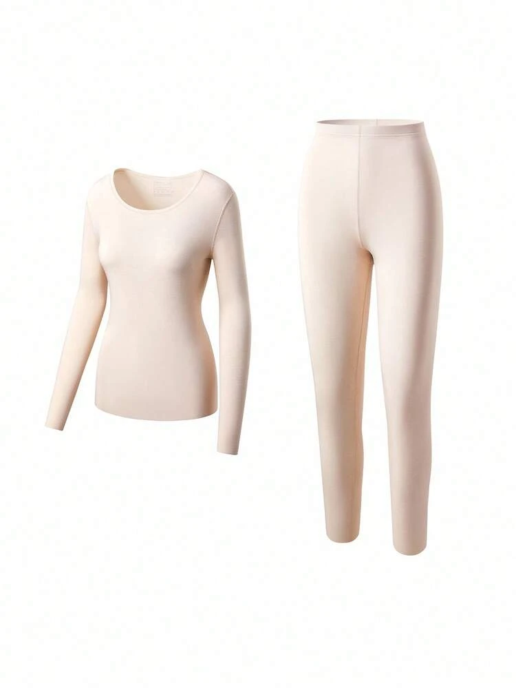 Plus Women's Thermal Underwear Lightweight And Warm Set