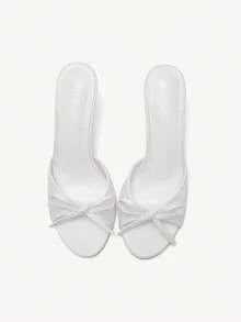 CUCCOO CHICEST Brown PU Ladies Pointed Toe High Heel Mule Sandals Spring Shoes Spring Break Easter Prom Heels