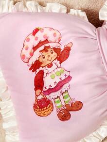 Strawberry Shortcake X SHEIN 1 chiếc gối trang trí hình nơ, chất liệu vải nhung mềm mại với viền satin, trang trí nhà cửa cho ghế sofa, văn phòng và nhiều nơi khác, ý tưởng quà tặng. - Màu Hồng baby - Xem 7