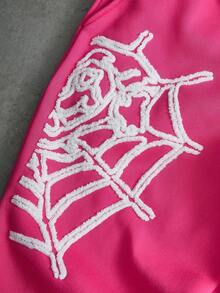 PAVTROS طقم هودي رجالي بطراز الشارع الشعبي INS مطابق للتطريز بنسيج العنكبوت ثلاثي الأبعاد، نسيج عنكبوت داكن للموسيقى الخارجية ومهرجان الليل والنادي الليلي، هدية للصديق أو الزوج في المناسبات والأعياد، ملابس خريف/شتاء