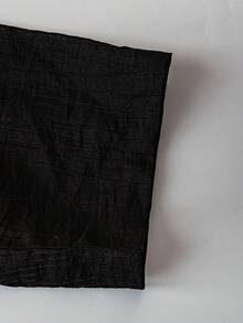 SHEIN PETITE CURVE Elegant Solid Color Waist Cinched Slim Fit Dress - Black - View 3