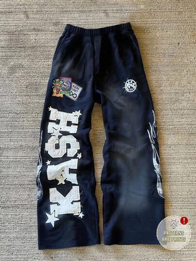 Glimmora Pantalon imprimé rétro à la mode pour femme