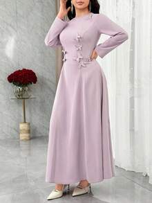 Modelyn Rozkloszowane arabskie sukienki dla kobiet z romantycznymi zdobieniami z motyli 3D i kryształków