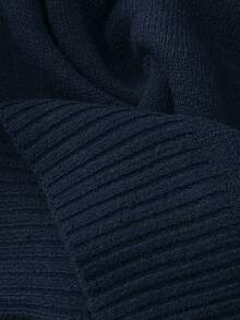 Linhara Plus Size Women Knitted Wool Sweater Loungewear Set, Coffee Color - Navy Blue - View 6