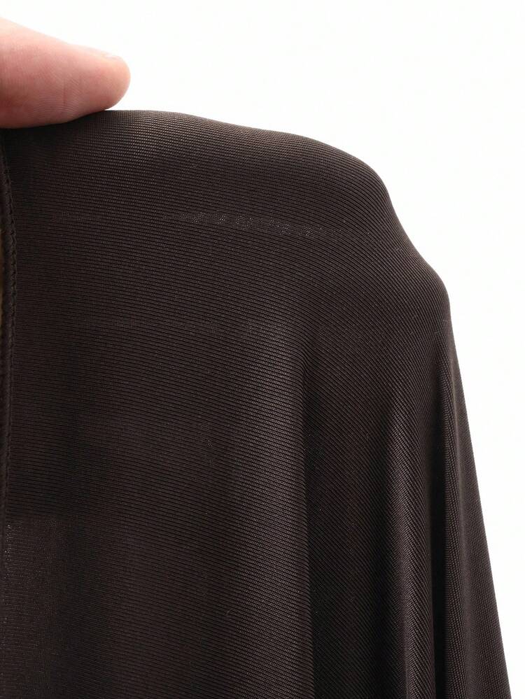 High Neck Long Sleeve Dress Women, Tie Waist Fitted Split Dress