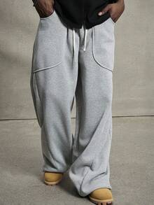 Manfinity EMRG Men's Street-Style Popular INS Matching Casual Everyday Wear, Boyfriend/Husband Gift, Anniversary Gift, Fashionable Street-Style Curved Knife Sweatpants