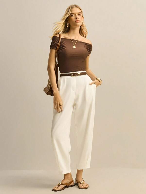 Daynim Calça Reta de Cintura Alta