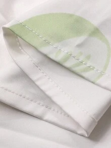 DAZY Women's V-Neck Ruched Waist Grape Pattern Nightgown Sleepwear Dress, For Fall Pajama - Green - View 9