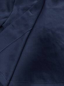 Pariaura 优雅法式编织圆领长袖常规版型女士绿色夹克，夏季新品 - 藏蓝色 - 查看 7