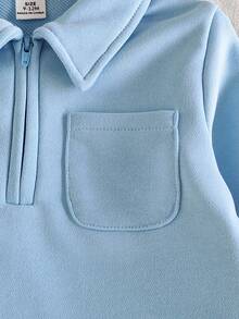 SHEIN Vintaside Kids 2 Stücke Baby Mädchen Lässig Langarm Top + Khaki Hose Set, geeignet für Ausflüge oder Lässig Zuhause