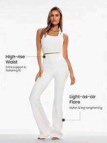 GLOWMODE 35" FeatherFit™-Warm HeatFlow Soft Warm Chill Stretchy High-Rise Waist Flare Leggings Low-Impact Yoga Pilates Studio Daily Casual Fall Winter