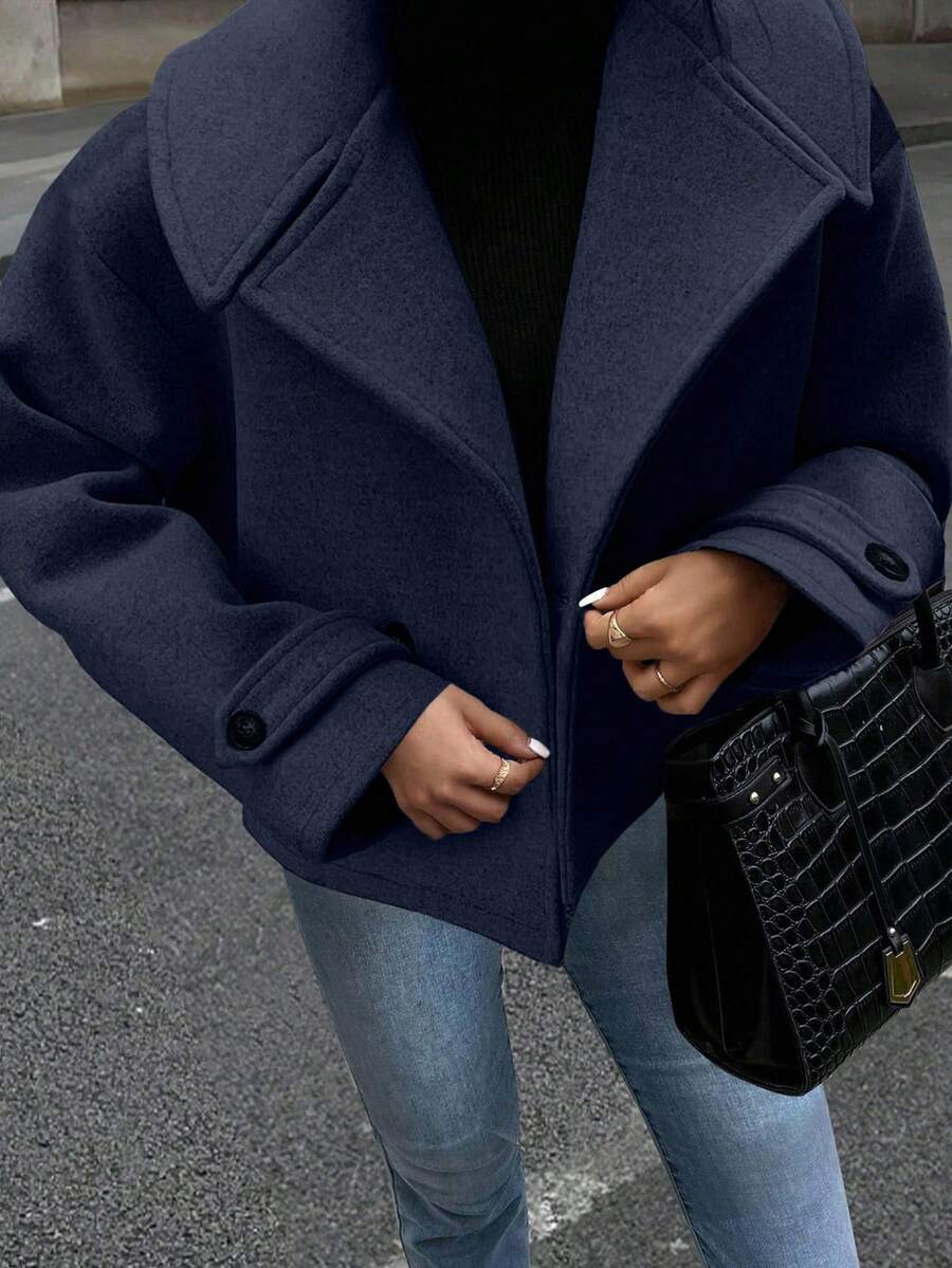 Easura Áo khoác Urban Vintage cỡ lớn, Thu/Đông - Màu xanh hải quân - Xem 1