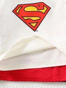 SUPERMAN X Cozy Pixies 3pcs Baby Boy Superhero Pattern Soft Knit Crew Neck Short Sleeve Pullover Tops Set Baby Boy Superhero Tshirts Toddler Superhero Tees Baby Boy Graphic Tees Cartoon Baby Boy Superhero Tees Toddler Superhero Tshirts Toddler Graphic Tshirts - Multicolor - View 6