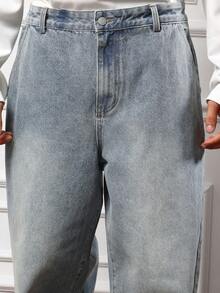 SUMWON Relaxed Fit Wide Leg Chino Jeans Classic Retro Style Baggy Denim Pants With Straight Cut Oversized Street Fashion All Season Bottoms